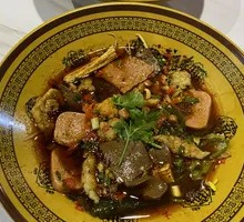 Three Meats and Many Vegetables