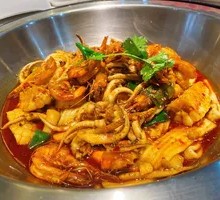 Squid and Shrimp Hot Pot