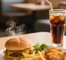 Hamburger Fries Chicken Cutlet Coke