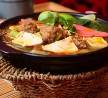 Beef and Duck Blood Noodle Soup