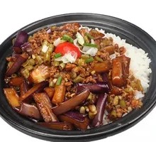 Minced Pork with Eggplant Rice Bowl