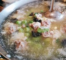 Fava Bean and Pork Dumpling Pot