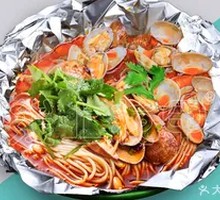 Aluminum Foil Scallops Noodles