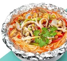Aluminum Foil Squid Noodles