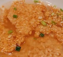 Chicken Soup with Crispy Rice Cake