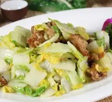 Fried Pork Crumbs with Baby Bok Choy