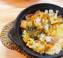 Homemade Sausage Baozi Rice