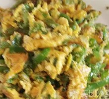Stir-fried green pepper with local eggs