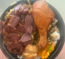 Duck Gizzard and Chicken Leg Rice