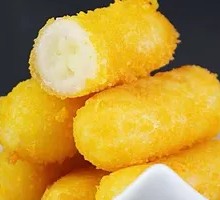 Golden Cheese-Stuffed Rice Cake