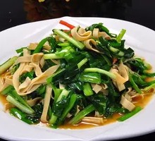 Leek Tofu Skin Rice Bowl