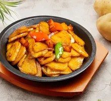 Grilled Potato on Iron Plate