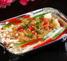 Aluminum-wrapped Garlic Enoki Mushrooms