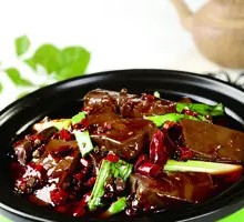 Duck Blood and Intestine Stir-fry