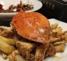 Stir-fried Crab with Rice Cake