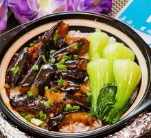 Minced Pork Eggplant Baozi Rice