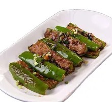 Tiger Skin Green Pepper and String Beans