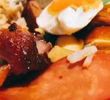 Honey Glazed Char Siu Rice with Four Treasures