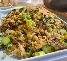 Beef丝 with Egg and Chinese Mustard Greens Fried Rice