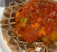 Five-Tomato Sauce over Buckwheat Noodles