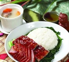 Char siu and roast duck rice