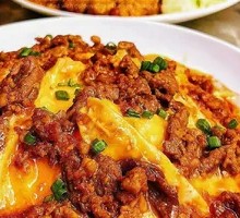Beef and Egg Rice with Meat Sauce
