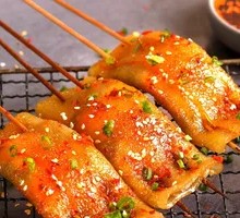 Grilled Sweet Potato Skin Skewers