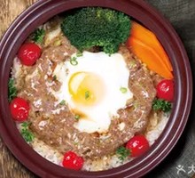 Egg-Covered Beef Patties Rice