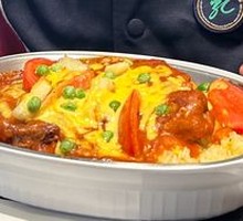Thick Cheese-Baked Pork Chop Rice