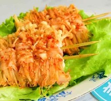 Pork Belly Rolls with Enoki Mushrooms