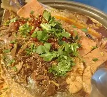 Spicy Blood Duck with Grilled Fish