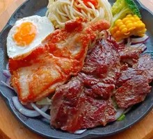 Yuan Yang Beef and Chicken Cutlet