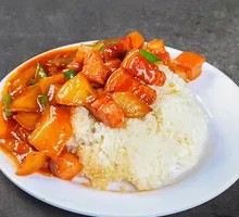 Braised Pork with Potato Rice Bowl