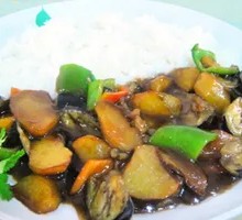 Three Fresh Vegetables Rice Bowl