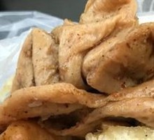 烧饼夹鸡腿肉夹素肚