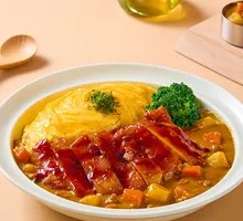 照烧鸡排咖喱蛋包饭