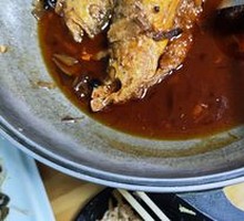 铁锅黄花鱼送山泉乌龙米饭一锅