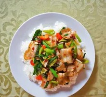 Spicy Pork Stir-fry Rice Bowl
