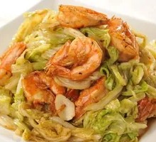 Braised Large Shrimp with Chinese Cabbage