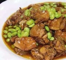 小鸡烧毛豆