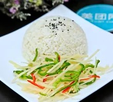 Green Pepper and Potato Noodles with Rice