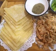 炸河虾拼荷叶饼