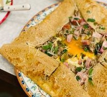 奶油蘑菇培根可丽饼