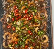 Grilled Squid on Iron Plate