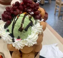 Matcha Red Bean Egg Waffle