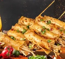 Fried Tofu Skin Rolls with Enoki Mushrooms