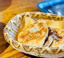 Pork and beef stuffed flatbread