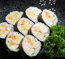 Crab Stick Rice Roll with Sesame Seeds