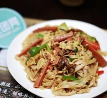 Egg and Sausage Fried Rice Noodles