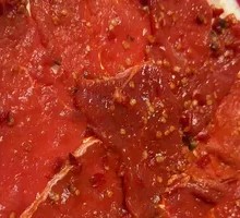 Sliced Beef with Green and Red Peppers